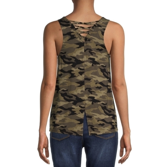 NO Boundaries Juniors Sleeveless Lace-Up Back Graphic Skull Tank Top Large 11-13 - Picture 5 of 7